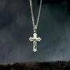 Sterling Silver Budded Crucifix Cross Necklace