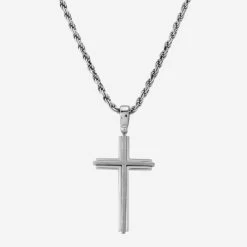 Sterling Silver Cross Necklace -Fashion Accessories Store sterling silver cross necklace chain options hang far 2000q6 nk pe crs17 sr tchro33