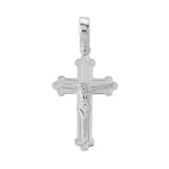 Sterling Silver Budded Crucifix Cross Pendant