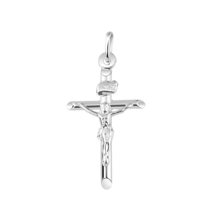Sterling Silver Small Cross Crucifix Pendant 2 Sterling Silver Small Cross Crucifix Pendant - Image 2