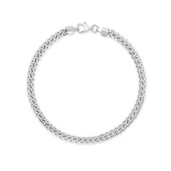 Sterling Silver 4.9mm Diamond Cut Cuban Bracelet