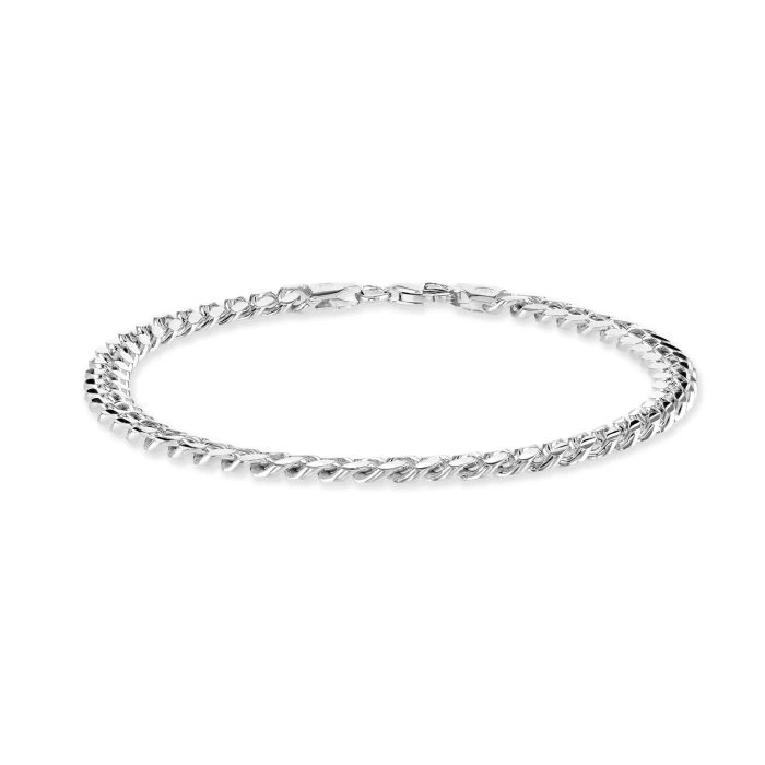 Sterling Silver 5.6mm Diamond Cut Cuban Bracelet 4 Sterling Silver 5.6mm Diamond Cut Cuban Bracelet - Image 4