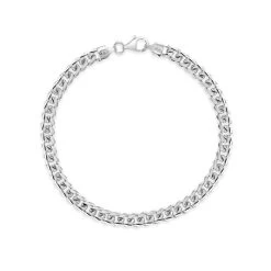 Sterling Silver 5.6mm Diamond Cut Cuban Bracelet
