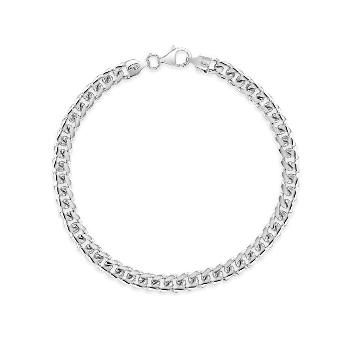 Sterling Silver 5.6mm Diamond Cut Cuban Bracelet 1 Sterling Silver 5.6mm Diamond Cut Cuban Bracelet