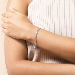 Sterling Silver 4.2mm Diamond Cut Cuban Bracelet -Fashion Accessories Store sterling silver cuban bracelet female model near vw tchbrcbn42 2000q6 1