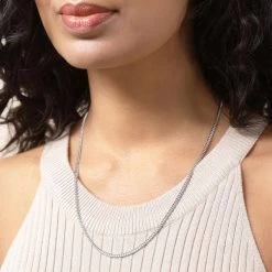 Sterling Silver 2.7mm Diamond Cut Cuban Chain Necklace -Fashion Accessories Store sterling silver cuban bracelet female model near vw tchcbn27 2000q6