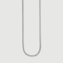 Sterling Silver 4.2mm Diamond Cut Cuban Chain Necklace -Fashion Accessories Store sterling silver cuban chain hanging grey tchcbn42 2000q6