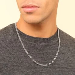 Sterling Silver 4.9mm Diamond Cut Cuban Chain Necklace