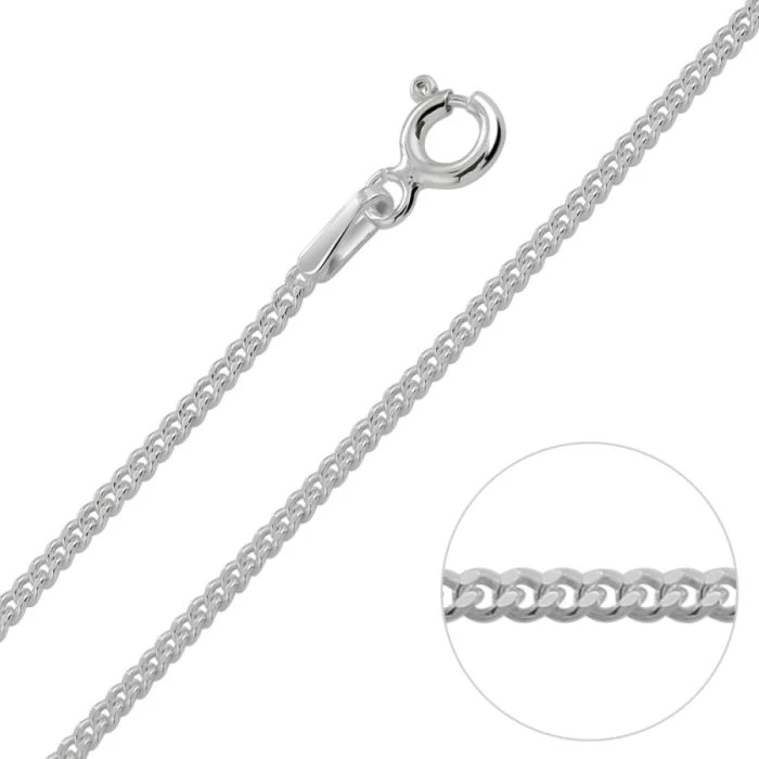 Sterling Silver 1.5mm Diamond Cut Curb Chain Necklace 1 Sterling Silver 1.5mm Diamond Cut Curb Chain Necklace