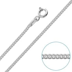 Children's Sterling Silver 1.5mm Curb Chain 16" Inch