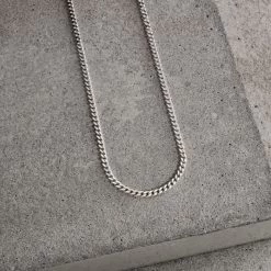 Sterling Silver 2.4mm Diamond Cut Curb Chain Necklace
