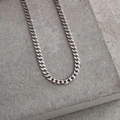 Sterling Silver 4.3mm Diamond Cut Curb Chain Necklace 11 Sterling Silver 4.3mm Diamond Cut Curb Chain Necklace -Fashion Accessories Store sterling silver curb chain 4 3 mm 1