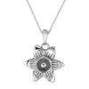 Sterling Silver MARCH DAFFODIL Necklace With Curb Chain