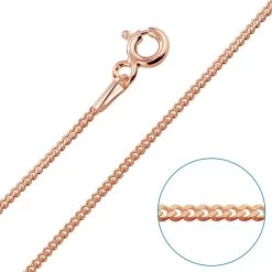 Children's 9ct Rose Gold Plated 1.2mm Curb Chain 14" Inch