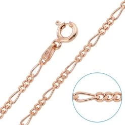 Children's 9ct Rose Gold Plated 2mm Figaro Chain 16" Inch