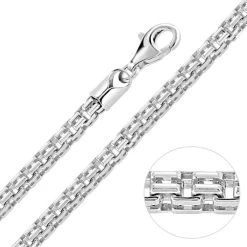 Sterling Silver 4mm Double Box Chain Necklace Diamond Cut -Fashion Accessories Store sterling silver double box chain 4 mm 900px