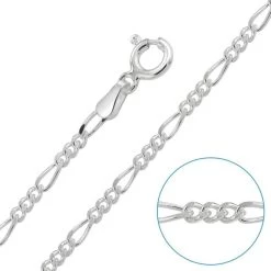 Children's Sterling Silver 2.1mm Figaro Chain 16" Inch