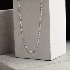 Sterling Silver 3mm Diamond Cut Figaro Chain Necklace 12 Sterling Silver 3mm Diamond Cut Figaro Chain Necklace -Fashion Accessories Store sterling silver figaro chain 3mm 2 1