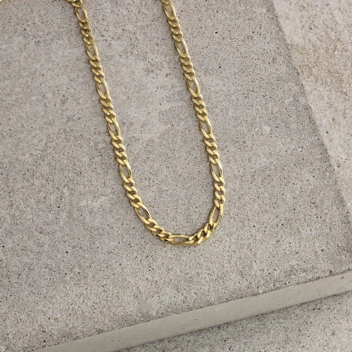 9ct Yellow Gold Plated 3mm Diamond Cut Figaro Chain Necklace 3 9ct Yellow Gold Plated 3mm Diamond Cut Figaro Chain Necklace - Image 3