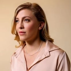 Sterling Silver 1.5mm Foxtail ChainNecklace -Fashion Accessories Store sterling silver foxtail chain necklace female model far view tchfo15 2000q6