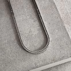 Sterling Silver 3.1mm Diamond Cut Foxtail Chain Necklace -Fashion Accessories Store sterling silver foxtail chain square 3 1mm 1 800px