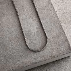 Sterling Silver 2mm Twisted Round Foxtail Chain Necklace -Fashion Accessories Store sterling silver foxtail chain twisted 2mm 1 800px