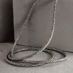 Sterling Silver 3mm Twisted Round Foxtail Chain Necklace -Fashion Accessories Store sterling silver foxtail chain twisted 3mm 2 800px