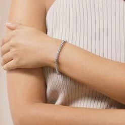 Sterling Silver 4mm Franco Bracelet -Fashion Accessories Store sterling silver franco bracelet female model near vw tchbr fro40 2000q6 1