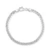 Sterling Silver 4.6mm Greek Box Pave Bracelet