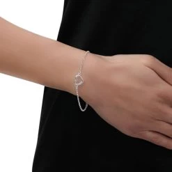 Sterling Silver Heart On Extendable Belcher Link Bracelet -Fashion Accessories Store sterling silver heart bracelet tchbrhrt1 model0118