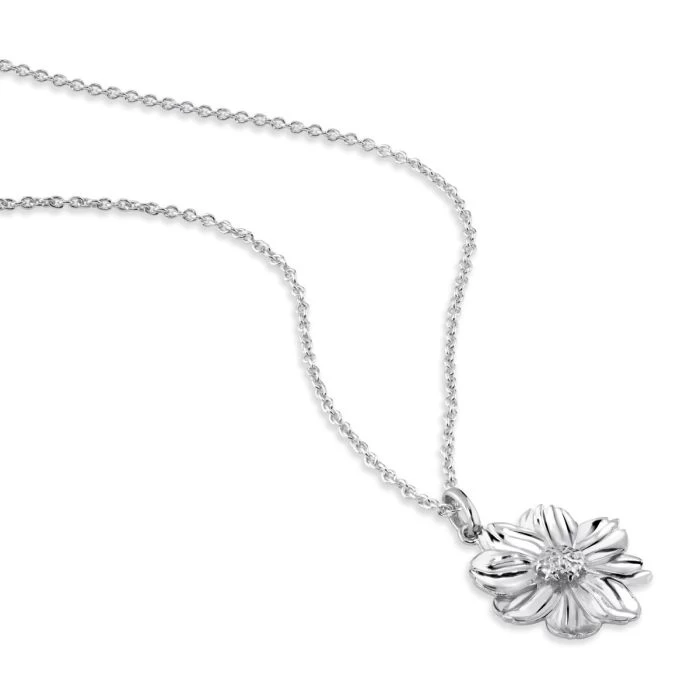 Sterling Silver OCTOBER MARIGOLD Necklace With Cable Chain 2 Sterling Silver OCTOBER MARIGOLD Necklace With Cable Chain - Image 2