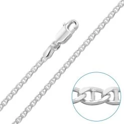 Children's Sterling Silver 2mm Marina Chain 14" Inch