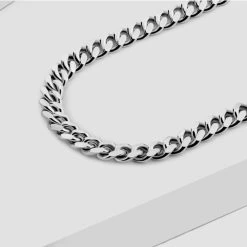 Sterling Silver 4.9mm Diamond Cut Cuban Chain Necklace -Fashion Accessories Store sterling silver miami cuban chain necklace 4 9 mm angle2c80