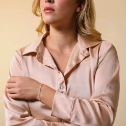 Sterling Silver 2mm Popcorn Link Bracelet -Fashion Accessories Store sterling silver popcorn bracelet female model far view tchbrpo2 2000q6