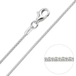 Sterling Silver 1.2mm Popcorn Chain Necklace