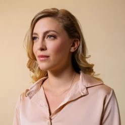 Sterling Silver 1.2mm Popcorn Chain Necklace -Fashion Accessories Store sterling silver popcorn chain necklace female model far view tchpo12 2000q6