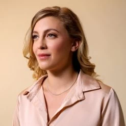 Sterling Silver 2mm Popcorn Chain Necklace -Fashion Accessories Store sterling silver popcorn chain necklace female model far view tchpo2 2000q6