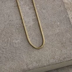 9ct Yellow Gold Plated 1.4mm Snake Chain Necklace