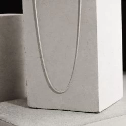 Sterling Silver 1.4mm Snake Chain Necklace -Fashion Accessories Store sterling silver real snake chain 1 4mm 2