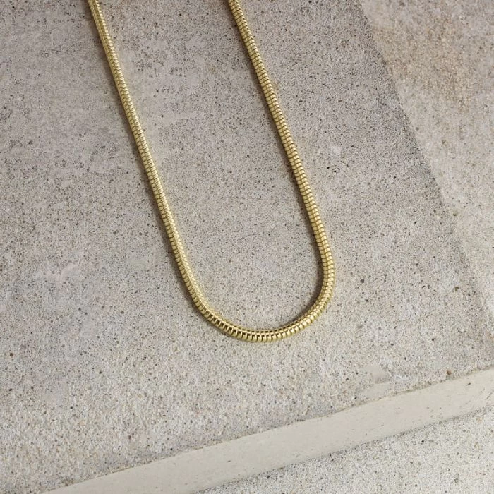 9ct Yellow Gold Plated 1.9mm Snake Chain Necklace 2 9ct Yellow Gold Plated 1.9mm Snake Chain Necklace - Image 2