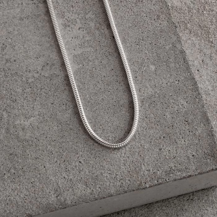Sterling Silver 1.9mm Snake Chain Necklace 3 Sterling Silver 1.9mm Snake Chain Necklace - Image 3