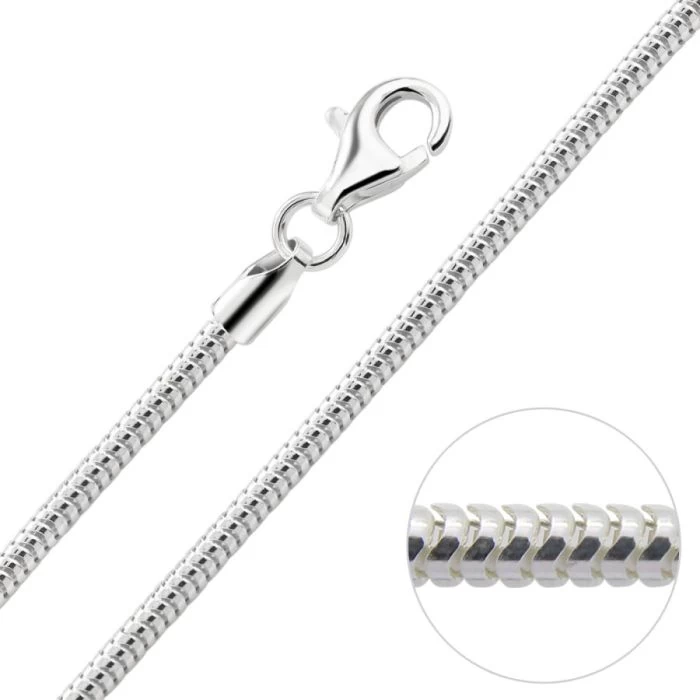 Sterling Silver 1.9mm Snake Chain Necklace 1 Sterling Silver 1.9mm Snake Chain Necklace