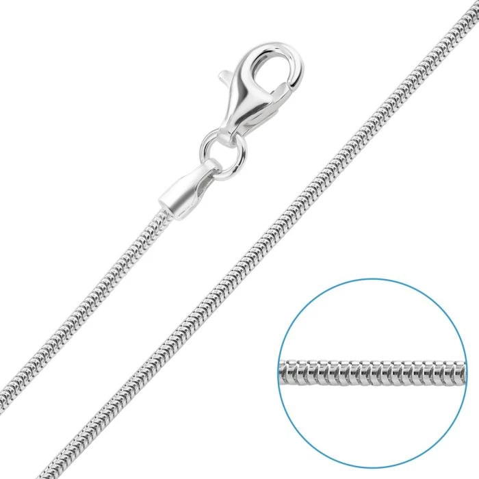 Children's Sterling Silver 1.2mm Real Snake Chain 16" Inch 1 Children's Sterling Silver 1.2mm Real Snake Chain 16" Inch