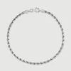 Sterling Silver 2.8mm Diamond Cut Rope Bracelet