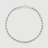 Sterling Silver 3.3mm Diamond Cut Rope Bracelet