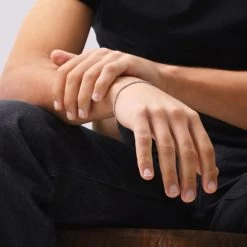 Sterling Silver 2.3mm Diamond Cut Rope Link Bracelet -Fashion Accessories Store sterling silver rope bracelet male model close view tchbrro23 2000q6