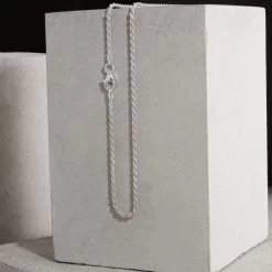 Sterling Silver 1.8mm Diamond Cut Rope Chain Necklace -Fashion Accessories Store sterling silver rope chain 1 8 mm 1