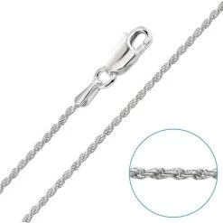 Children's Sterling Silver 1.2mm Rope Chain 16" Inch