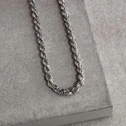 Sterling Silver 4.7mm Diamond Cut Rope Chain Necklace Thick -Fashion Accessories Store sterling silver rope chain 4 7 mm 2