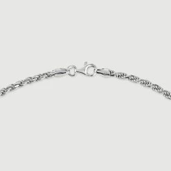 Sterling Silver 2.8mm Diamond Cut Rope Chain Necklace -Fashion Accessories Store sterling silver rope chain clasp grey tchro28 2000q6